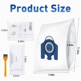 6 Pack 3D Air Clean Dust Bags Compatible With Miele Hoover Bags GN Vacuum Classic C1 Complete C1 C2 C3 S2 S5 S8 S400 S600 S2000 S5000 S8000 Series with 2 Air Clean Filters, 2 Pre-Motor Filters