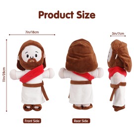 BXIZXD Jesus Plush Stuffed Doll Religious Plushie - Soft Plush with Embroidered Features, Christian Stuff Religious Party Favors Gifts for Kids Christening Easter (Red)