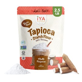 Iya Foods Tapioca Starch Flour - all purpose flour organic, Grain-Free, Non-GMO & Kosher verified - Multi purpose Substitute; Made From 100% Yuca Root - Zero Additives & Preservatives - 2.5lb Pack