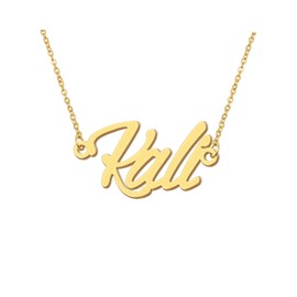 Kali Pendant Name Necklace 18k Gold Plated Stainless Steel Script Nameplate Necklace Jewelry for Best Friends
