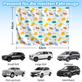 Aufisi Sun Protection Car Baby Pack of 2 63 x 49 cm Sun Visor Car Side Window with 2 Suction Cups, Suitable for Family Travel, Pattern 5