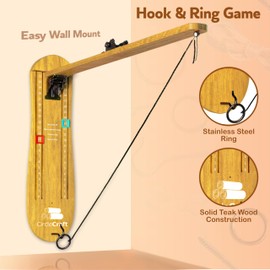 Circlecraft Ring Toss Game for Adults | Hook and Ring Game Wall Mount | Indoor Games | Outdoor Game | Wooden Foldable Ring Toss Game - Fun Games for Adults