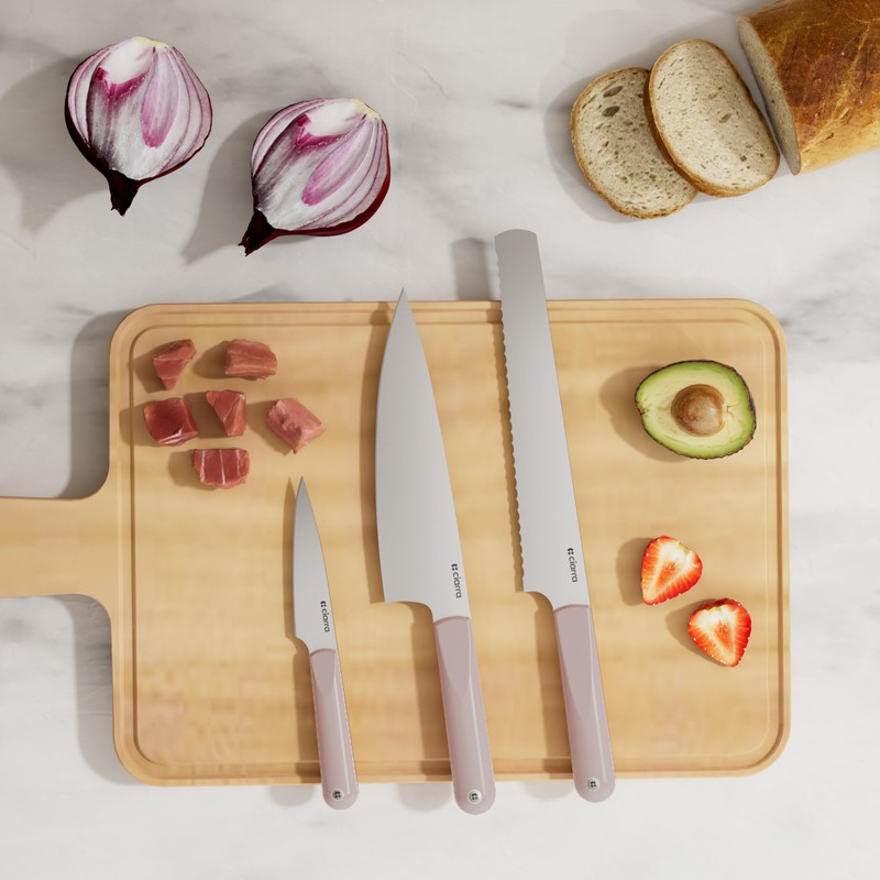 CIARRA Professional Kitchen Knife Set, 3 PCS Stainless Steel Chef