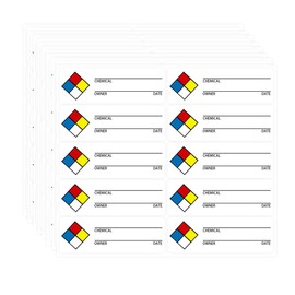 MSDS Stickers for Safety Data Right-to-Know Labels, 13 Inches Adhesive Color Coding Labels with Diamond Boxes Graphic for Chemical Identifying and Marking (500 Pcs)
