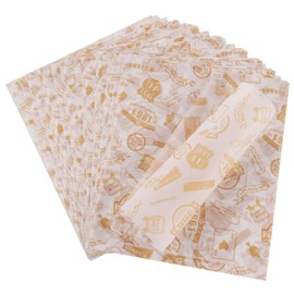 Hejo 100 Greaseproof Paper Sheets, Burger Paper, Burger Wrapping Sheets, Eco-Friendly Oil Proof Papers for Bread Sandwich Burger Fries Food Gift Wrapping Baking (25x21.5cm)