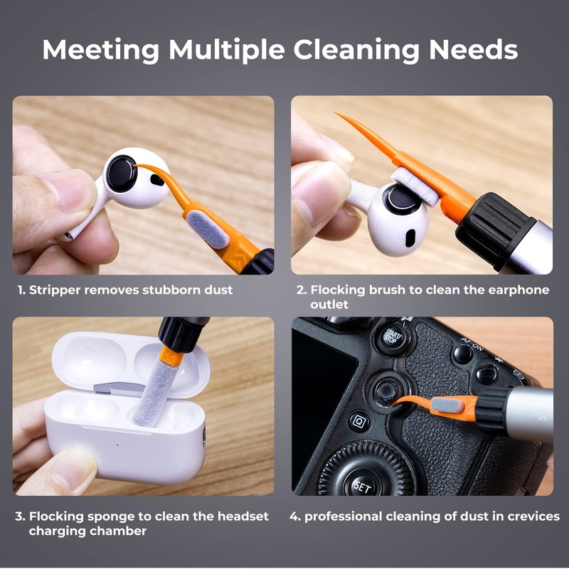 Minadax KF Cleaning Set for Camera, Sensor, Headphones, 6 Full