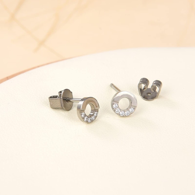 G23 Titanium Earrings for Sensitive Ears, Titanium Stud Earrings for
