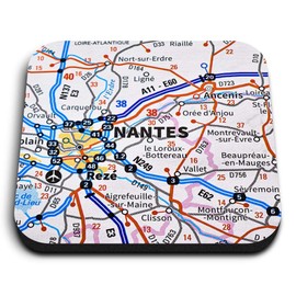 1 x Square MDF Fridge Magnet - Nantes City France French Travel Map 45825