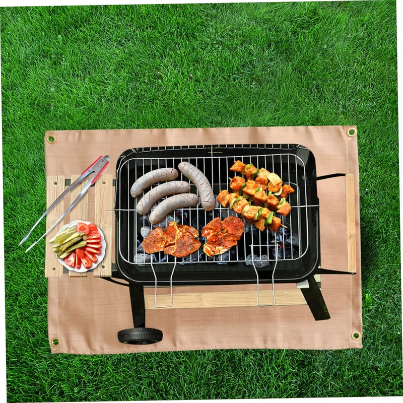 KONTONTY Emergency Blanket 2pcs Fireproof Mat Camping Blankets Fiberglass Heat