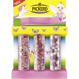 Elves Land - Set of 3 Sugar Decorations for decorating Pastries and Desserts 71 g / Germany