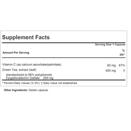 ANDREW LESSMAN Green Tea EGCG 200mg - 60 Capsules - 200 mg EGCG, Powerful Anti-oxidant Support for Healthy Liver Function, Immune, Brain, Heart and Circulatory Systems. No Additives