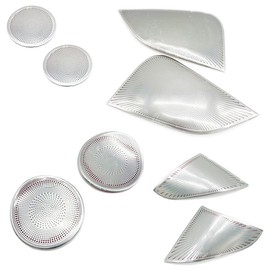 alittlepanda Interior Matte Silver Front+Back Door Full Speaker Round Cover KIT Mesh Grille Designed for Model 3