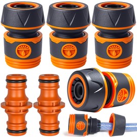Set of 4 Hose Connectors 3/4 Inch Hose Connector Set 19 mm, Garden Hose Connector with 2 Pieces Coupling, Hose Coupling 3/4 Inch for Hose Extension