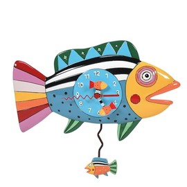 Enesco 6014454 Allen Designs Desk Clock, Rainbow Fish 6.5 Inches