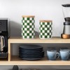 XYQXYQ Kitchen Countertop Ceramic Checkered Canisters,Black And White Food Storage