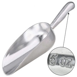 BarBits Aluminium Ice Scoop - Round Bottom Bar Candy Sweet Scoop (Hand Wash Only) (5oz)