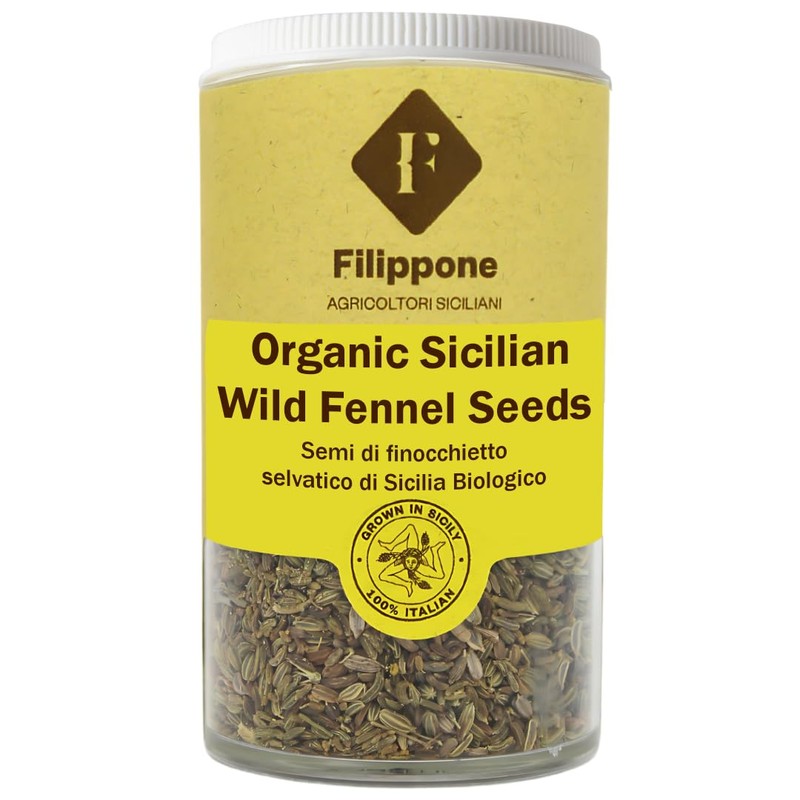 FILIPPONE - Organic Sicilian Fennel Seed, 1.06 oz, Saunf, Sweet