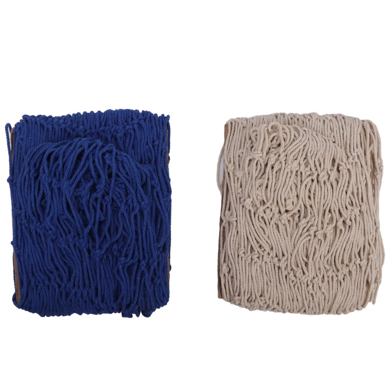 2pcs Fish Net Decoration Cotton Soft Comfortable Mediterranean Style Beige