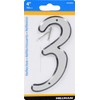 Hillman 841602 Reflective 4-Inch Nail Plastic House Number 3