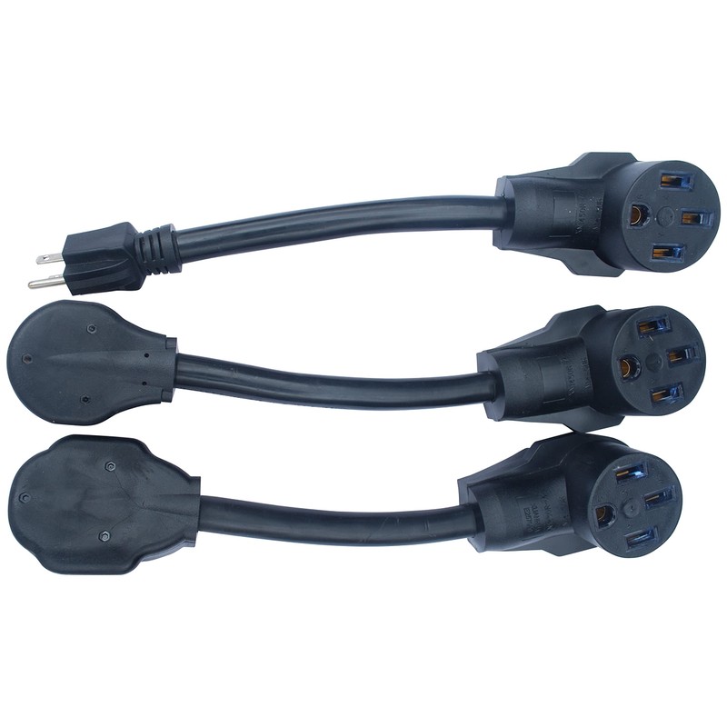 Couplago EV Charging Adapter Bundle, NEMA 14-30P,10-30P,5-15P to 14-50R Adapter,