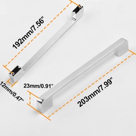 LEPEVNEY Door Handles 192mm Hole Center Cabinet Chrome Kitchen Wardrobe Door Handles Cupboard Handles Cabinet Handles