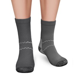 CHARMKING 6 Pairs Crew Compression Socks for Women & Men Circulation 15-20 mmHg is Best for All Day Wear Running Nurse (L/XL, Grey Grey)