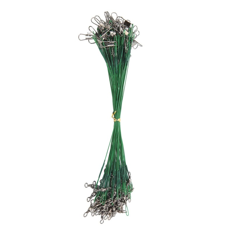 Fishing Wire Leader, Swivels Snap 100PCS Protective Fishing Leader for