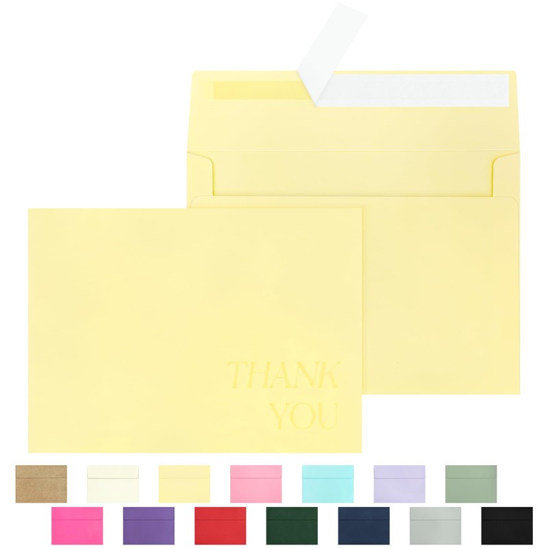 5x7 Envelopes for Invitations A7 Envelopes with Debossed Thank You