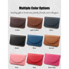 GOWALL Business Card Holder, Minimalist Business Card Case, PU Leather Business Card Holder Case for Women/Men, Slim Business Card Holders With Magnetic Shut, Quick Access Cards（Multi Color Optional）