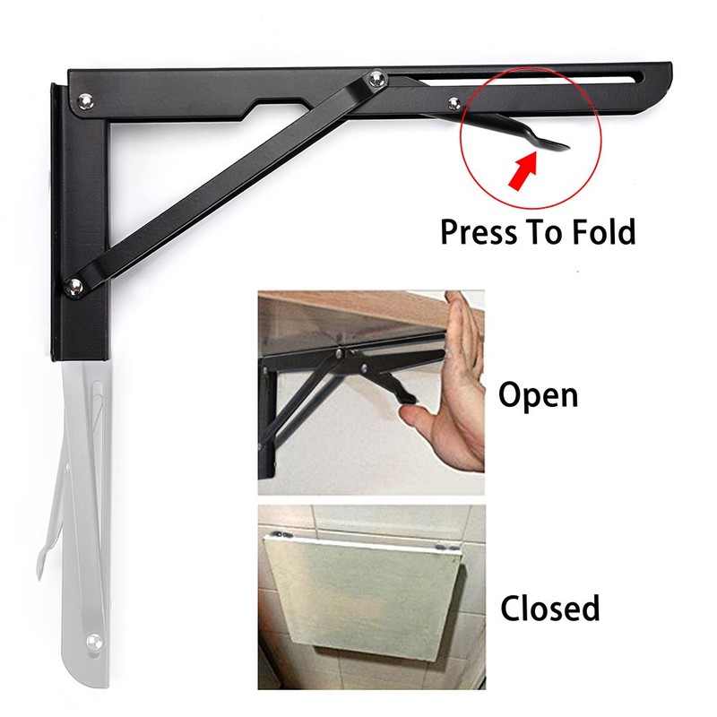 Sumnacon Sturdy Folding Shelf Brackets - Heavy Duty Metal Triangle