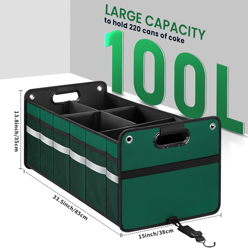 WINHUNT Car Trunk Organizer, Car Storage Organizer, Collapsible Multi Compartment