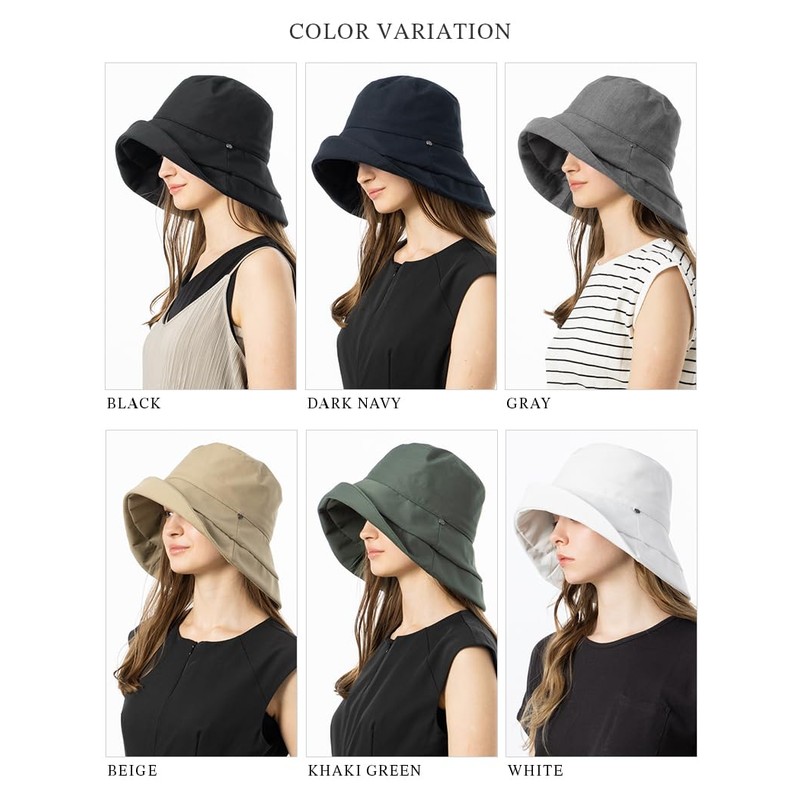 [Ｌｏｏ＆ｃ] [ルーアンドシー] 帽子 レディース 大きいサイズ つば広 撥水 UVシャルマンハット 遮光100% 紫外線対策