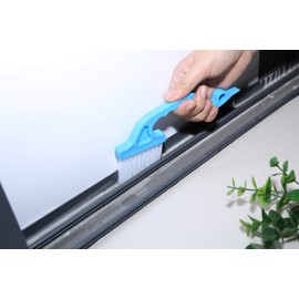 2pcs Hand-held Groove Gap Cleaning Tools Door Window Track Kitchen Cleaning Brushes (Sky Blue)