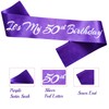 Novaflare It's My 50th Birthday Sash, Purple Silver Birthday Sash