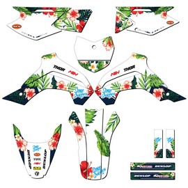 2021-2025 KLX 140 R RL Tropic White Senge Graphics Complete Kit Compatible with Kawasaki