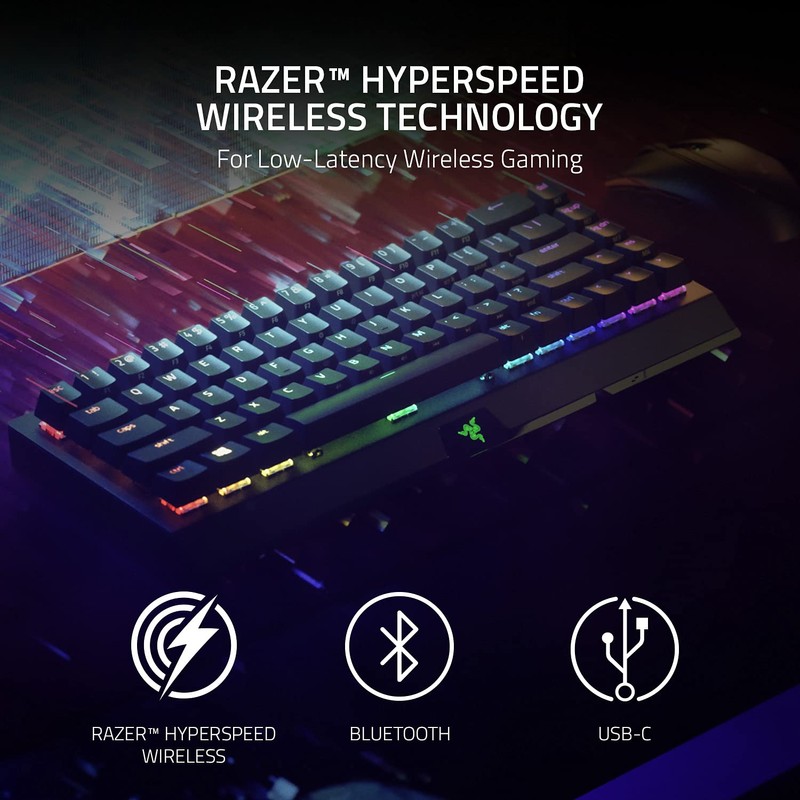 Razer BlackWidow V3 Mini HyperSpeed 65% Wireless Mechanical Gaming Keyboard: