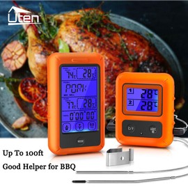 UTEN Digital Electronic Food Meat Thermometer Kitchen Cooking BBQ Grill Time Display