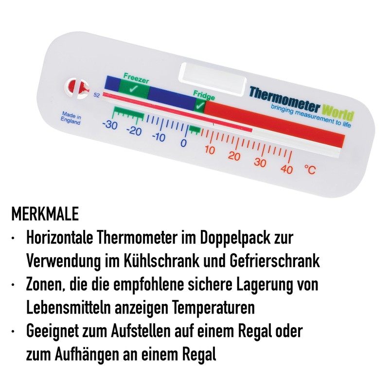 Kühlschrankthermometer Analog und Gefrierschrank Thermometer - Ideale Temperaturanzeige für Kühlschränke
