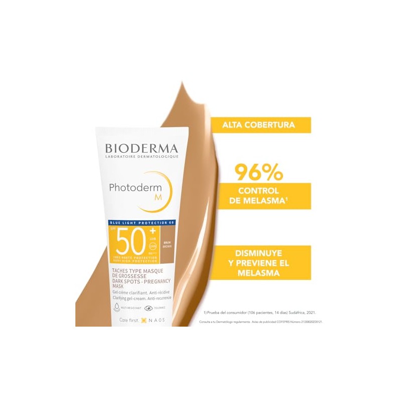 BIODERMA, Protector Solar, Photoderm M Tono Bronce, FPS50+, Alta Cobertura