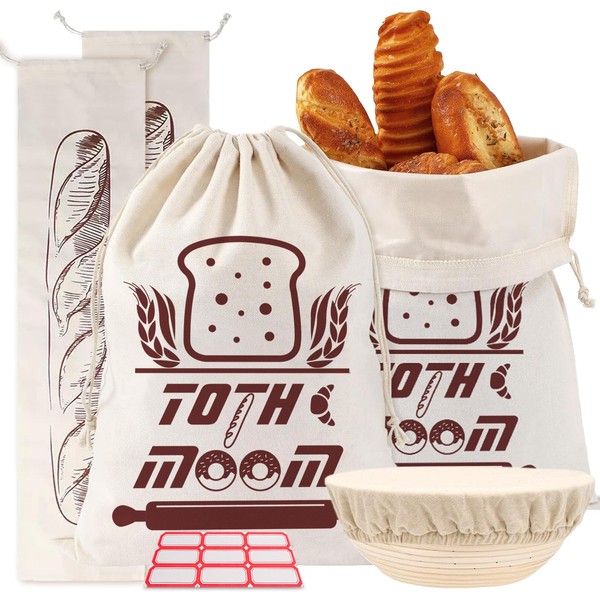 TOTHEMOOM Reusable Bread Bags for Homemade Bread（6 Pack） - 2