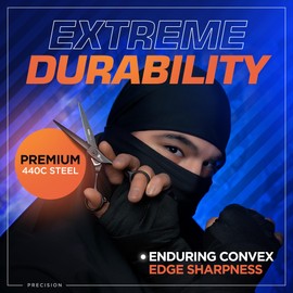 Fagaci Hair Scissors Professional Left 6” 440C Steel for Superior Precision, Extremely Sharp Blades Hair Cutting Scissors for Women & Men, Durable Sharpness Hair Shears for Hair Cutting