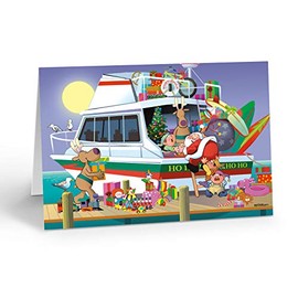 Stonehouse Collection - Loading the Boat Christmas Card - Boxed Boating 18 Cards & 19 Envelopes - USA Made