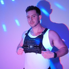 Hidden Pocket Festival Chest Bag - Secret Patch Pocket - Water Resistant Lightweight Chest Pack, Phone Holder - EDC Rave Chest Bag for Men, Women