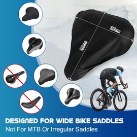 Wantli Bicycle Saddle Cover, Set of 2 Waterproof Bicycle Saddle Covers, Elastic Waterproof Bicycle Saddle Protective Cover, Suitable for Most Bicycle Saddles such as Road Bikes, Mountain Bikes