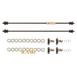 iLAND Miniature Dollhouse Accessories on 1/12 Scale, Dollhouse Decor of Mini Curtain Rods, with Antique Crown Finial (Premium Bronze)