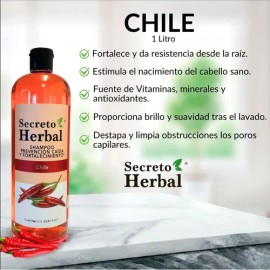 Shampoo Secreto Herbal Anticaída Y Fortalecimiento Chile 1 L                                                                                          