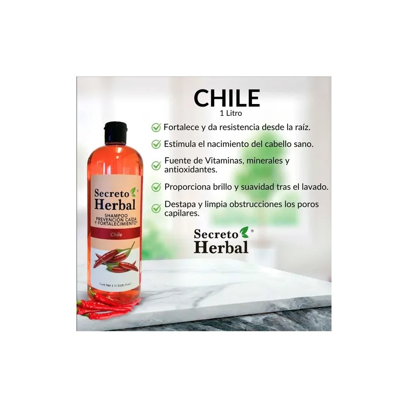 Shampoo Secreto Herbal Anticaída Y Fortalecimiento Chile 1 L