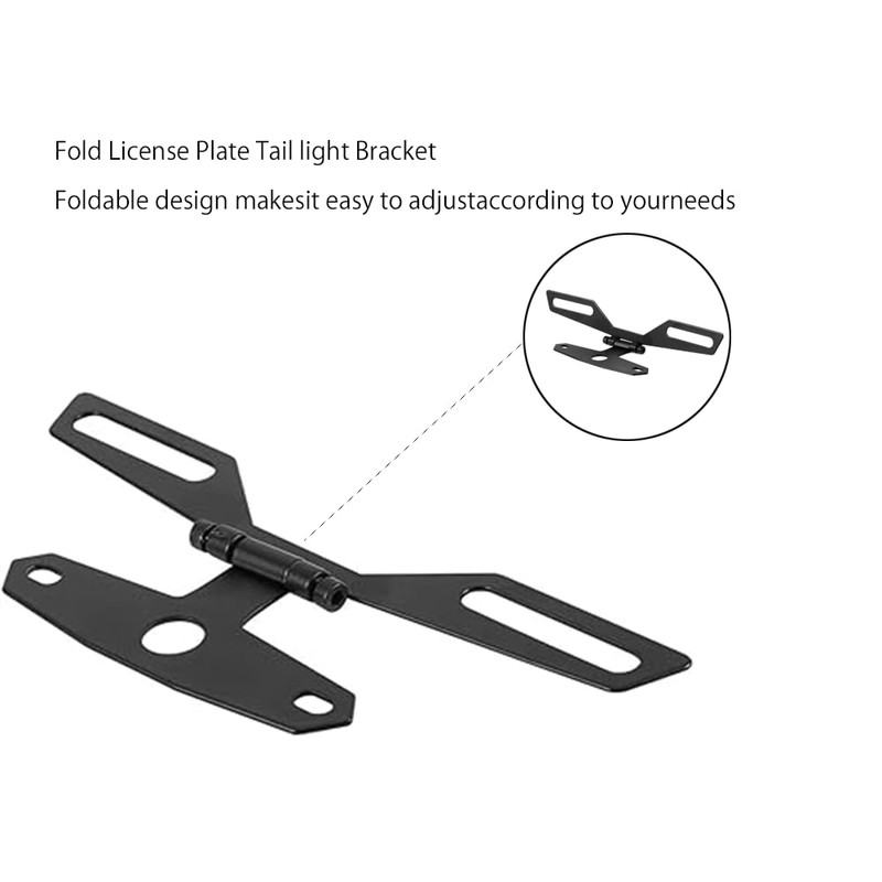 Universal Motorcycle License Plate Holder Adjustable License Plate Tail Light