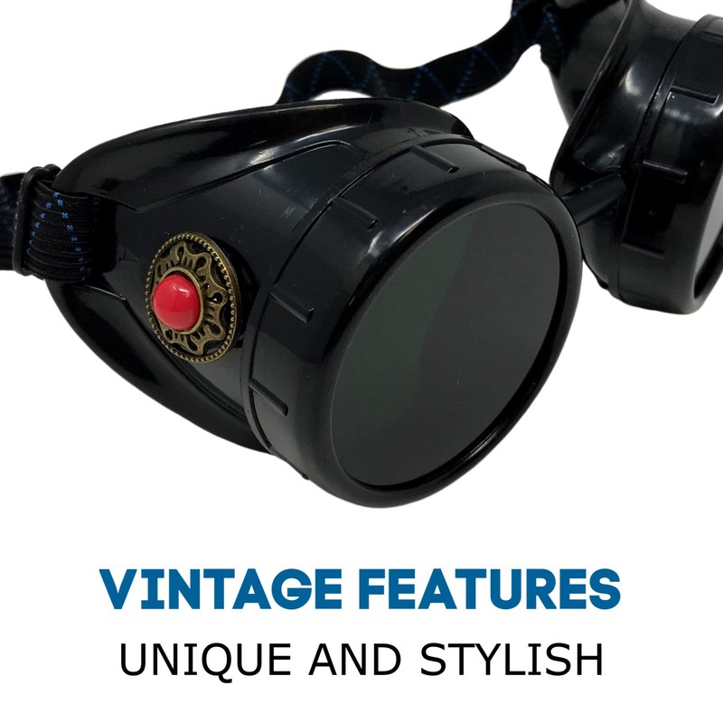 Cyber goth punk face mask Steampunk goggles glasses costume cosplay