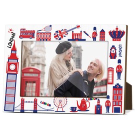 London Souvenir Gifts Picture Frames for Desk Wooden Picture Frames 4x6 for Holiday Wood Photo Frame for Vacation Honeymoon Gifts for Couples Newlyweds Photo Gift for International Travelers - M780